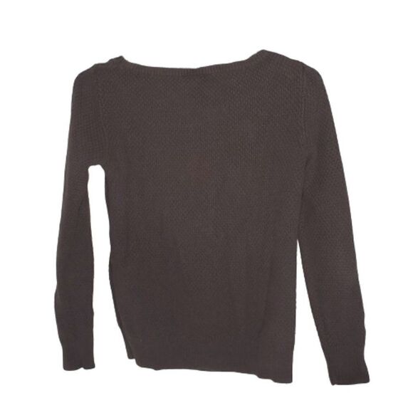 Loft Brown Cotton Crew Neck Chunky Knit Sweater Size Extra Small - Picture 9 of 10